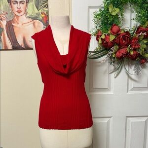 89th & Madison Vibrant Red Cowl Neck Sweater